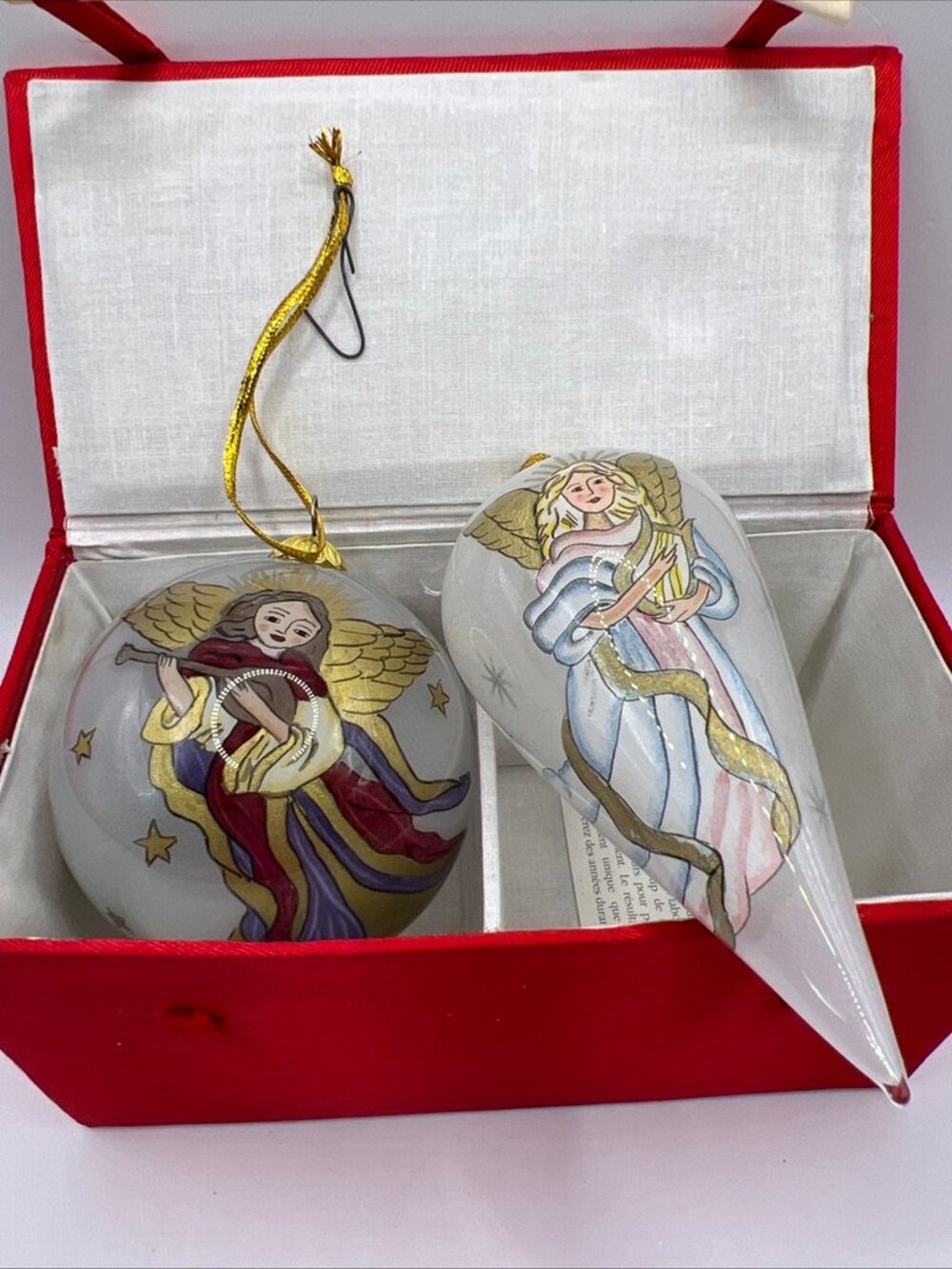 Li Bien Angels Ornament Reverse Handpainted - Pier One - Christmas 1998